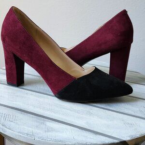 Liz Claiborne Agnes Designer Pumps 3.5" Heels Merlot/Black Size 11 Wide NIB